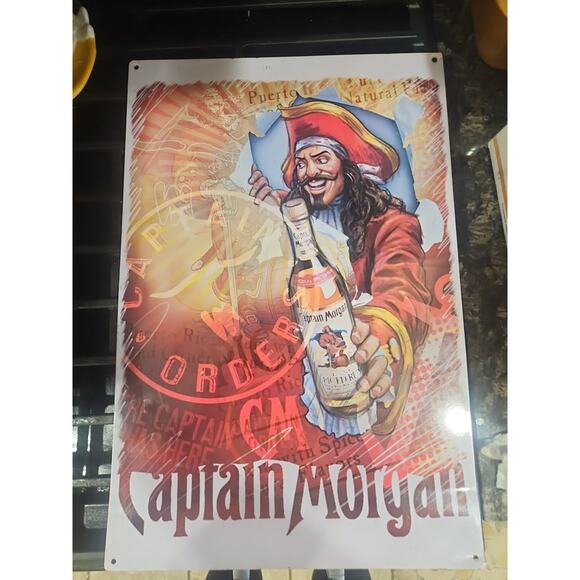 CAPTAIN MORGAN WHISKEY METAL BAR / PUB SIGN 18" X 12" (15E) - Picture 1 of 9